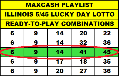 Maxcash Playlist Illinois combinations- Visually impaired users please see our Accessibility Statement on the Terms Of Use page
